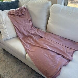 Birdy Grey Mauve Cowl Neck Bridesmaid Dress | Strapless Formal Gown | Size S